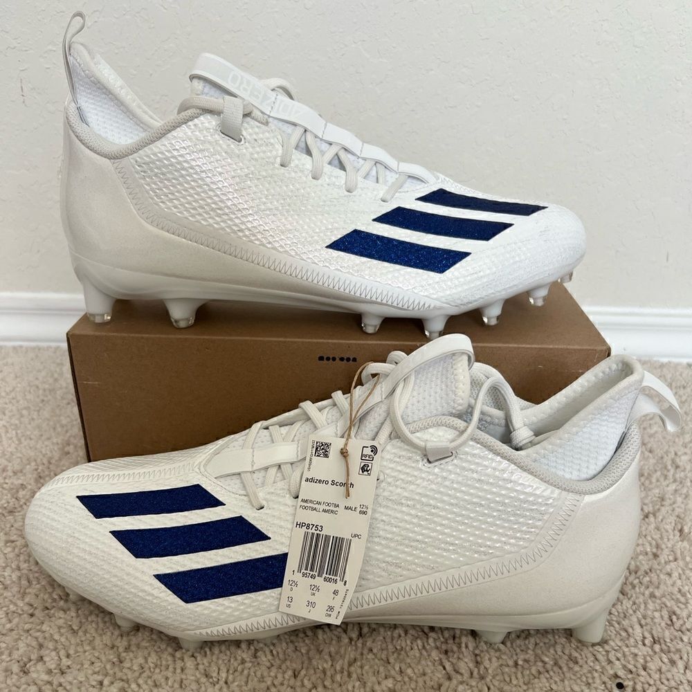 Adidas Adizero Scorch Football Cleats White Blue